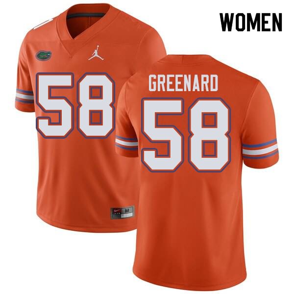 NCAA Florida Gators Jonathan Greenard Women's #58 Jordan Brand Orange Stitched Authentic College Football Jersey WGE1364ZP